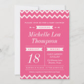 Invitations roses de baby shower de fille de (Devant)
