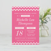 Invitations roses de baby shower de fille de (Debout devant)