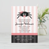 Invitations roses de baby shower de Halloween (Debout devant)