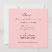 Invitations roses de baby shower de sonogramme de (Dos)