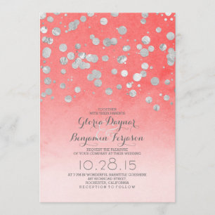 invitations roses de corail de mariage de