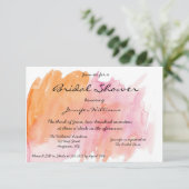 Invitations roses de Fête de la mariée d'aquarelle (Debout devant)