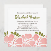 Invitations roses de Fête de la mariée de ketmie (Devant / Derrière)