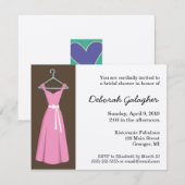 Invitations roses de Fête de la mariée de robe (Devant / Derrière)