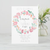 Invitations roses de fleur du ęr anniversaire de (Debout devant)