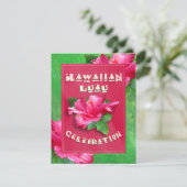 Invitations roses de Luau d'anniversaire de ketmie (Debout devant)