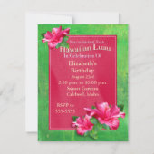 Invitations roses de Luau d'anniversaire de ketmie (Dos)