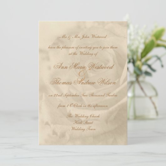 Invitations roses de mariage de cru (Debout devant)