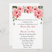 Invitations roses de mariage de ketmie (Devant / Derrière)