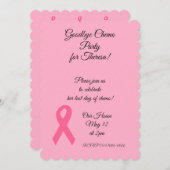 Invitations roses de partie de chimio de ruban "au (Devant / Derrière)