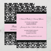 Invitations roses de partie de fiançailles de (Devant / Derrière)