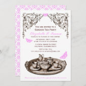 Invitations roses de thé de jardin (Devant / Derrière)