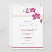 Invitations roses d'orchidée de réception en plein (Devant)