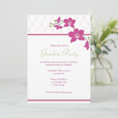 Invitations roses d'orchidée de réception en plein (Debout devant)