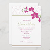 Invitations roses d'orchidée de réception en plein (Devant / Derrière)