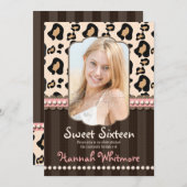 Invitations roses du bonbon 16 à empreinte de (Devant / Derrière)