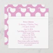 Invitations roses et blanches de partie de point (Devant / Derrière)