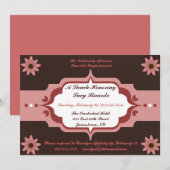 Invitations roses et Brown de coutume du déjeuner (Devant / Derrière)