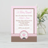 Invitations roses et Brown de moutons de fille de (Debout devant)