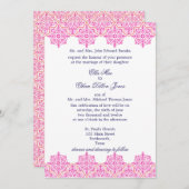 Invitations roses et oranges à la mode de mariage (Devant / Derrière)