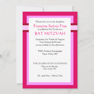 Invitations roses faites sur commande de bat