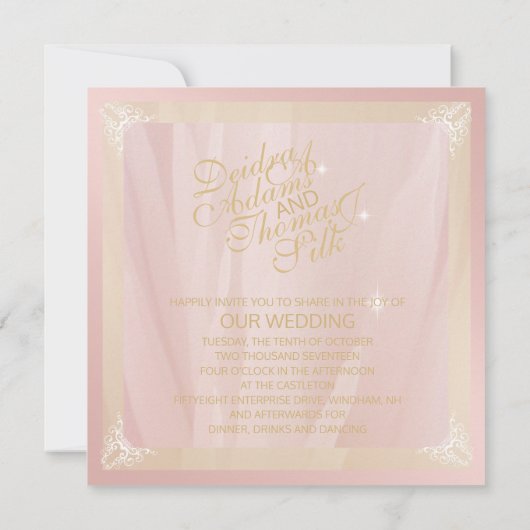 Invitations roses Gold et Blush (Dos)
