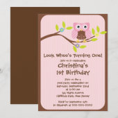 Invitations roses mignonnes de fête d'anniversaire (Devant / Derrière)