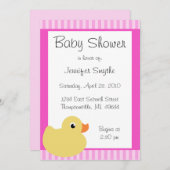 Invitations roses mignonnes douces de baby shower (Devant / Derrière)