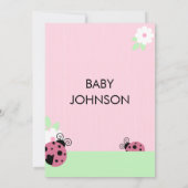 Invitations roses mignons de baby shower de fille (Dos)