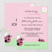 Invitations roses mignons de baby shower de fille (Devant / Derrière)