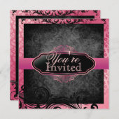 Invitations roses vintages succulentes (Devant / Derrière)