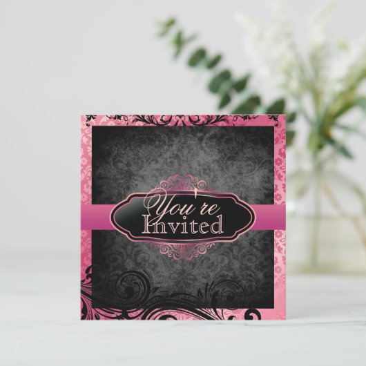 Invitations roses vintages succulentes (Debout devant)