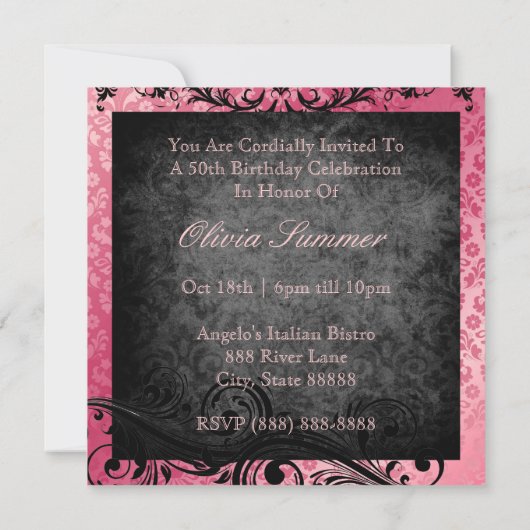 Invitations roses vintages succulentes (Dos)