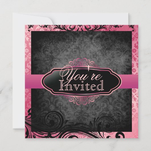 Invitations roses vintages succulentes (Devant)