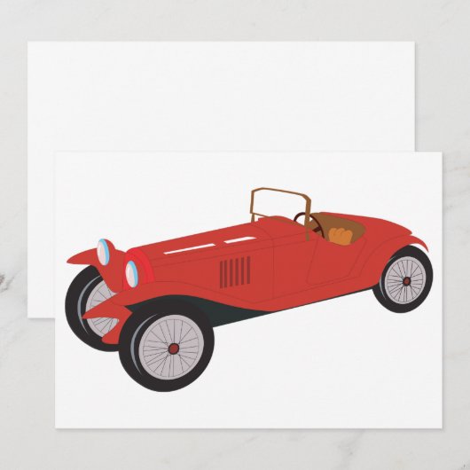 Invitations rouges classiques de voiture (Devant / Derrière)