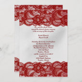 Invitations rouges de dentelle (Devant / Derrière)