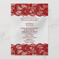Invitations rouges de dentelle