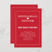 Invitations rouges de dîner de répétition de (Devant / Derrière)