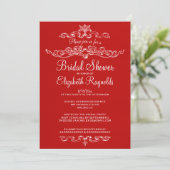 Invitations rouges de luxe de Fête de la mariée (Debout devant)