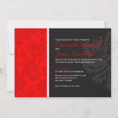 Invitations rouges de mariage damassé (Devant)