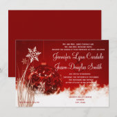 Invitations rouges de mariage de vacances de Noël (Devant / Derrière)