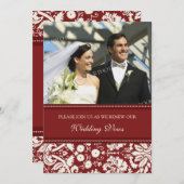 Invitations rouges de renouvellement de voeu de (Devant / Derrière)