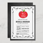 Invitations rouges de retraite de professeur de (Devant / Derrière)