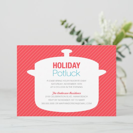 INVITATIONS ROUGES DES VACANCES POTLUCK DU POT (Debout devant)
