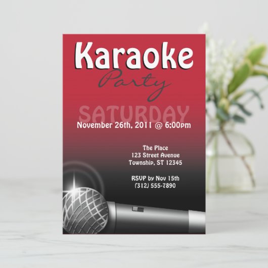Invitations rouges du parti Karaoke (Debout devant)