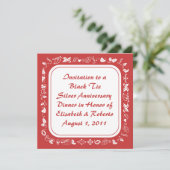 Invitations rouges et blanches de pays démodé (Debout devant)