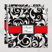 Invitations rouges et noires de Fête de la mariée (Devant / Derrière)