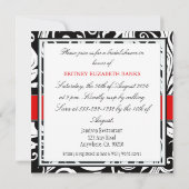 Invitations rouges et noires de Fête de la mariée (Dos)