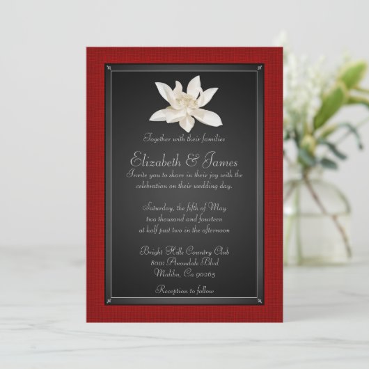 Invitations rouges et noires de mariage (Debout devant)