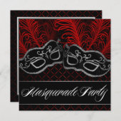 Invitations rouges noires de partie de boule de (Devant / Derrière)